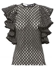 Beaufille Desina Flounce Sleeve Perforated Knit Tank at Intermix